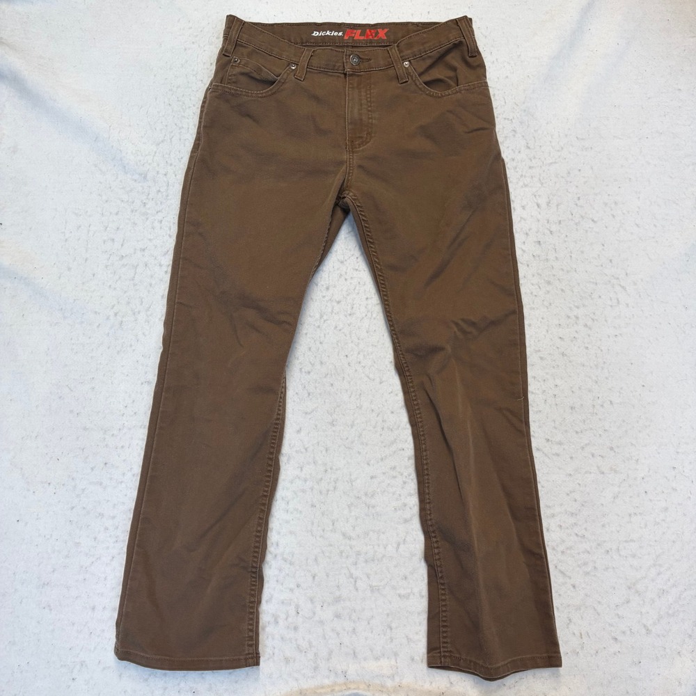 Dickies Flex Regular Fit Pants Mens 32x30 Brown Canvas Workwear